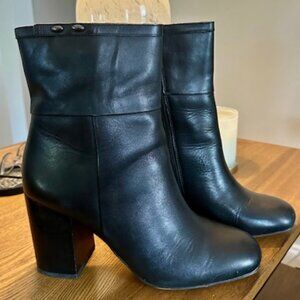 Black Leather Franco Sarto Booties